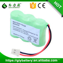 Paquete de batería recargable de 3.6V 800mAh Ni-MH 2 / 3AA para teléfono inalámbrico